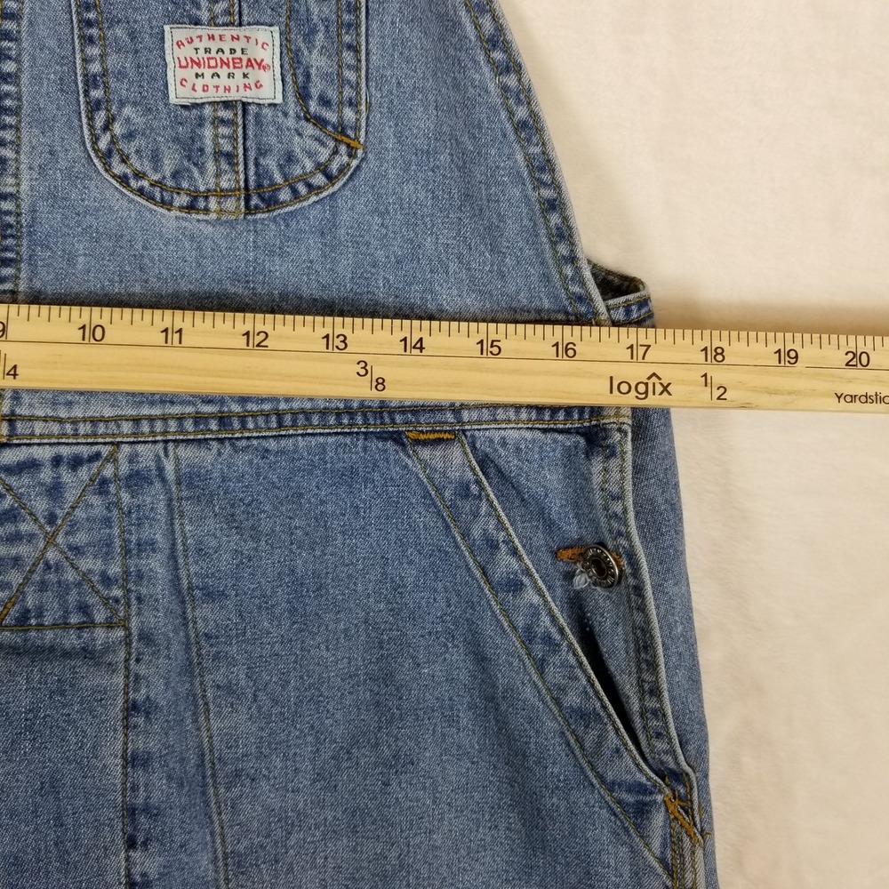 Unionbay Denim Overalls Womens Medium Blue Vintage Carpenter Utility Relaxed Fit - Picture 8 of 10